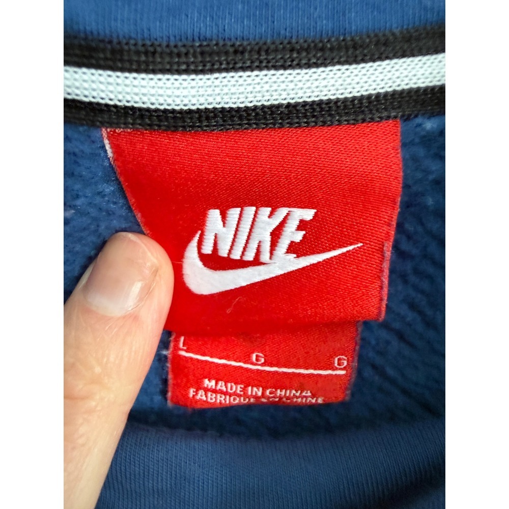 Nike Women's Royal‎ Blue Funnel Neck Hoodie Metallic Logo • Size L - Picture 4 of 5
